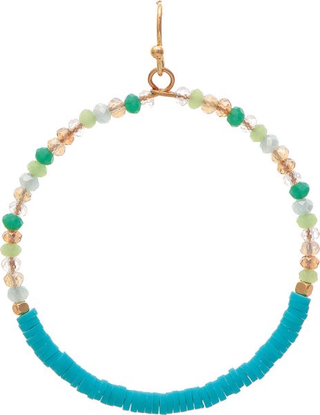 RAIN-G MLT BLUE DISC BEAD CIRCLE EARRING