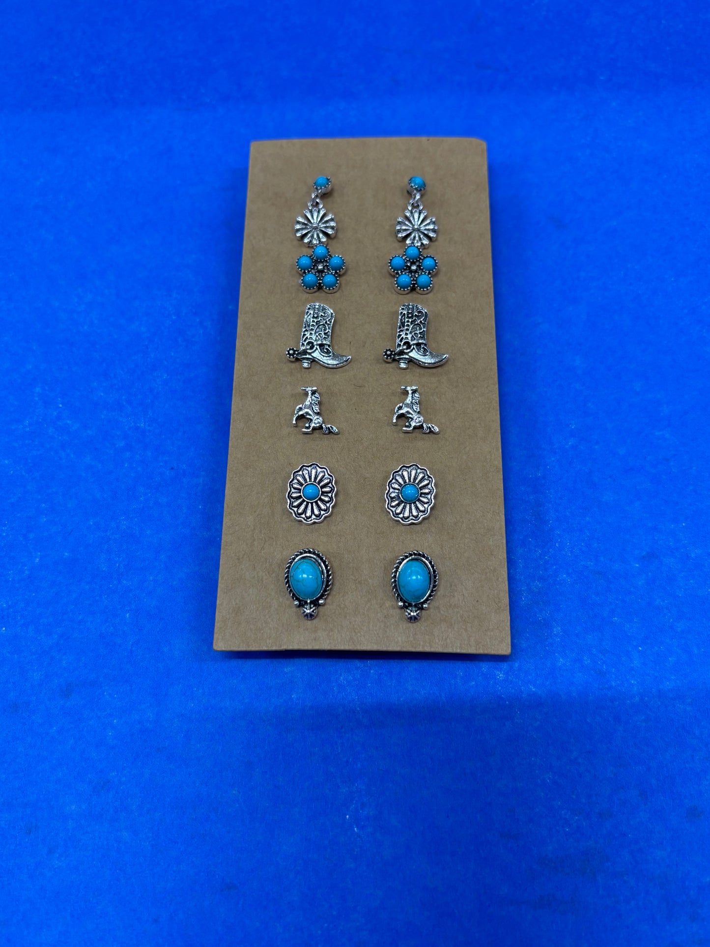 TIPI SET OF 6 SILVER/TURQUOISE HORSE/BOOT