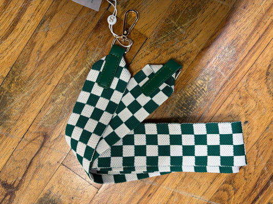 SHIRALEAH-CHECKERED GAME DAY STRAP-GREEN