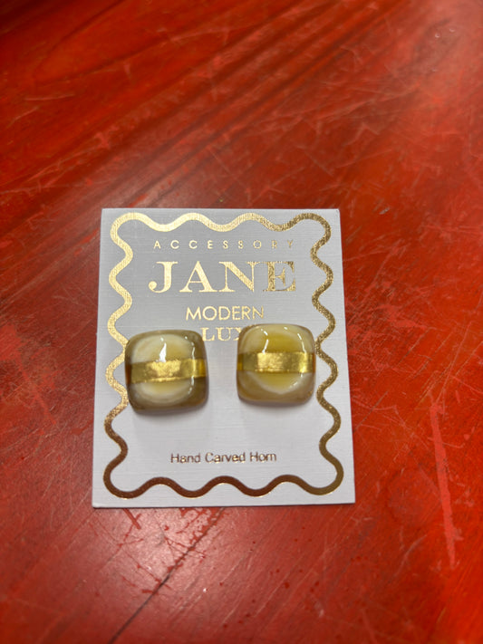 ACCESSORY JANE SQUARE LIGHT NATURAL STUD/GOLD