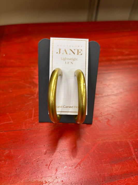 ACCESSORY JANE LIZ MED HOOPS -GOLD LACQUER