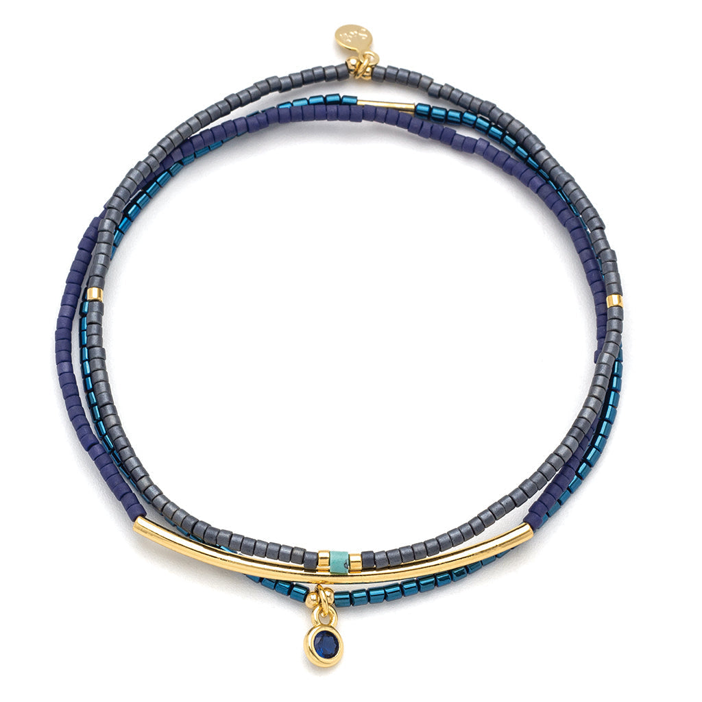 SCOUT TONAL BRACELET-NAVY-GOLD