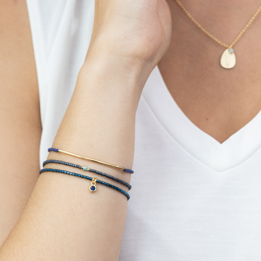 SCOUT TONAL BRACELET-NAVY-GOLD