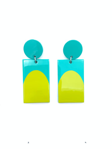 ACCESSORY JANE ARCH EARRING-LIME/TURQ