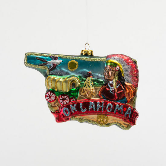 5.5' OKLAHOMA GLASS ORNAMENT