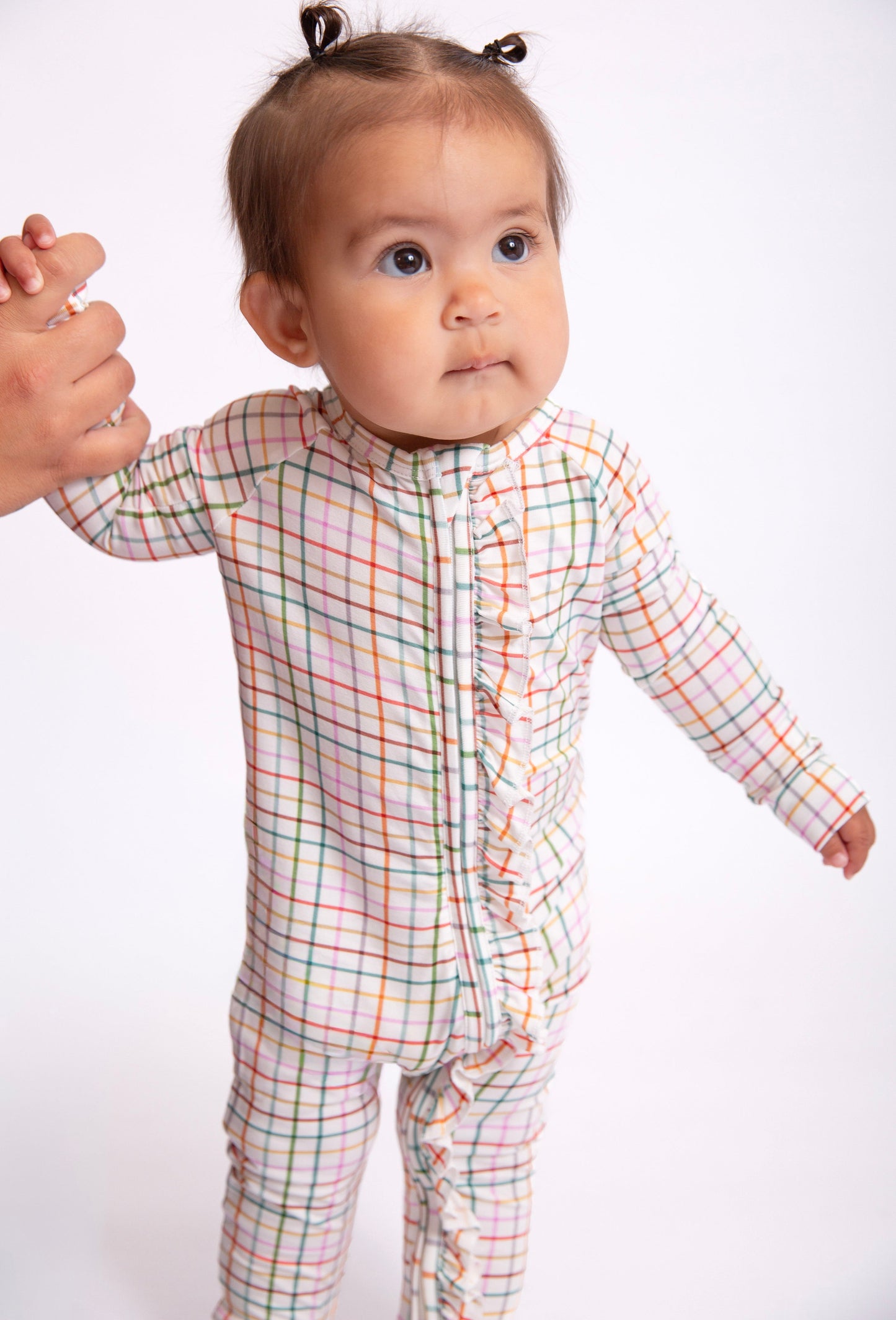 GOOSIES RUFFLE FOOTIE-AJ PLAID