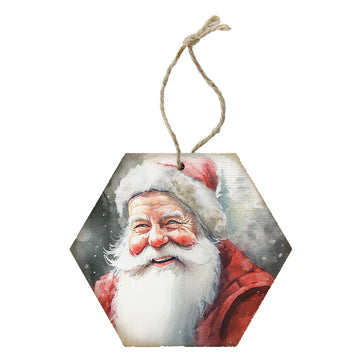 SANTA LOOKING LEFT ORNAMENT