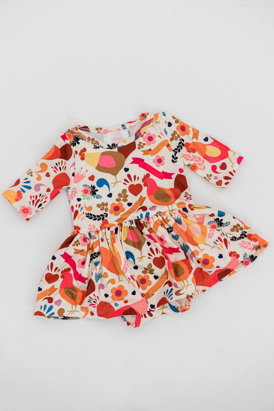 MILA & ROSE TWIRL BODYSUIT - LITTLE RED HEN 18-24MO