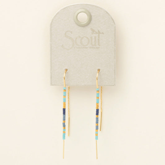 SCOUT CHRCOLOR THREAD EARRING-COBALT-GOLD