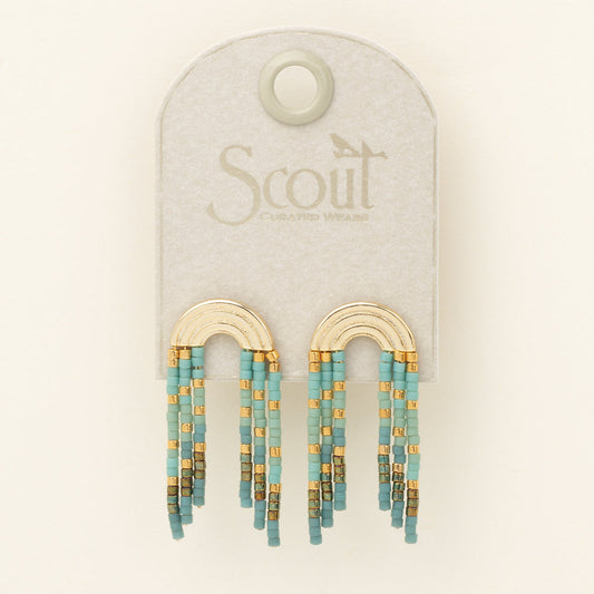 SCOUT RNBOW FRINGE EARRING-TURQ-MINT-GOL