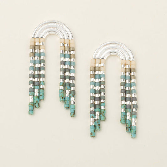 SCOUT RNBOW FRINGE EARRING-TURQ-SILVER