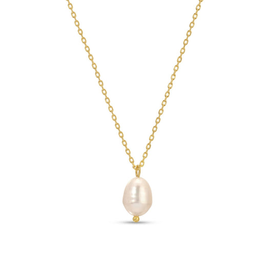 SPLENDID IRIS-PEARL ON DELICATE LINK CHAIN-GOLD