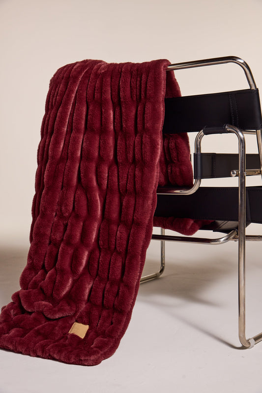 POPPI LUXE BLANKET-DARK CHERRY