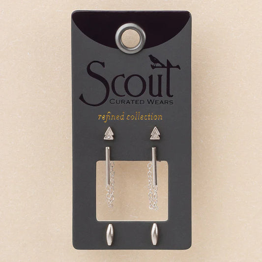 SCOUT REFINED STUD TRIO-MARS SILVER