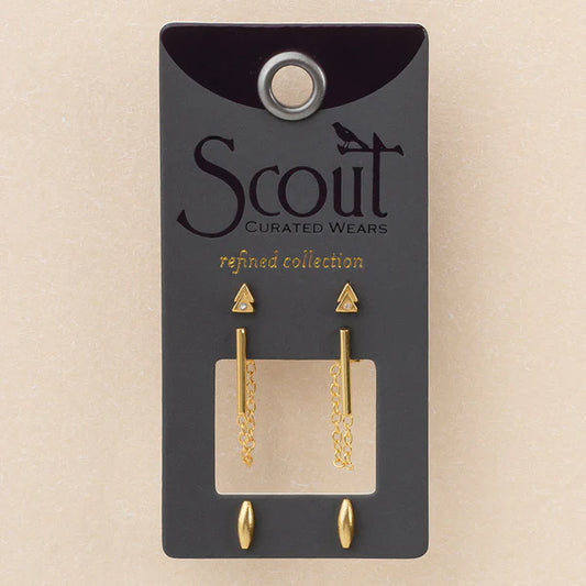 SCOUT REFINED STUD TRIO-MARS GOLD