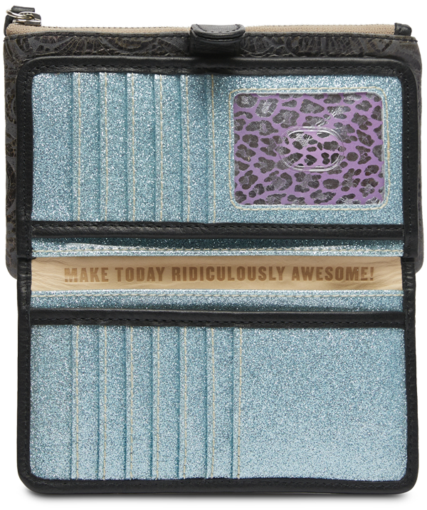CONSUELA SLIM WALLET-STEELY