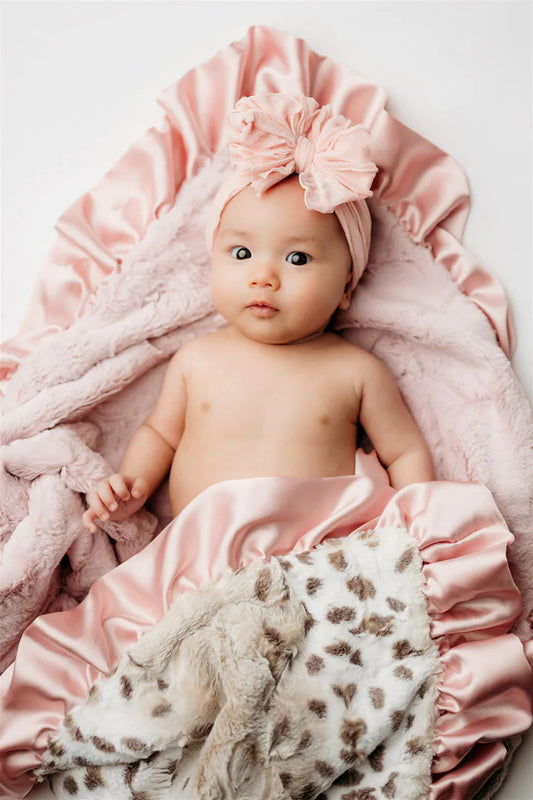 ROCKIN ROYALTY BLANKET/SNOW CAT/DUSTY PINK