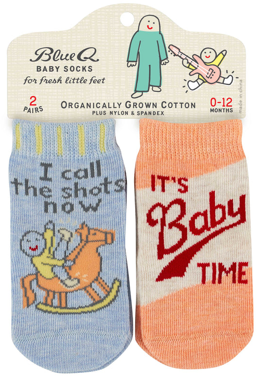 BLUE Q SOCKS-CALL SHOT/BABY TIME