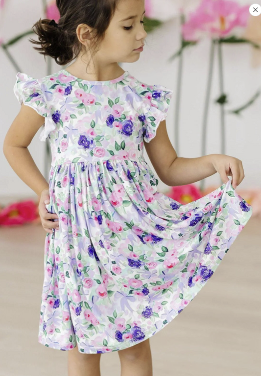 MILA & ROSE SS TWIRL DRESS-LAVENDER LOVE 5/6