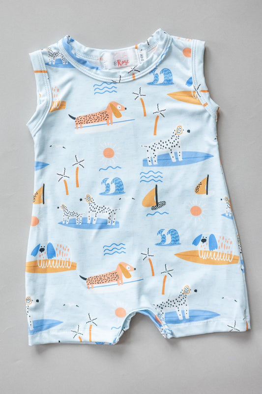 MILA & ROSE SHORTY ONE-PIECE - SURFS PUP