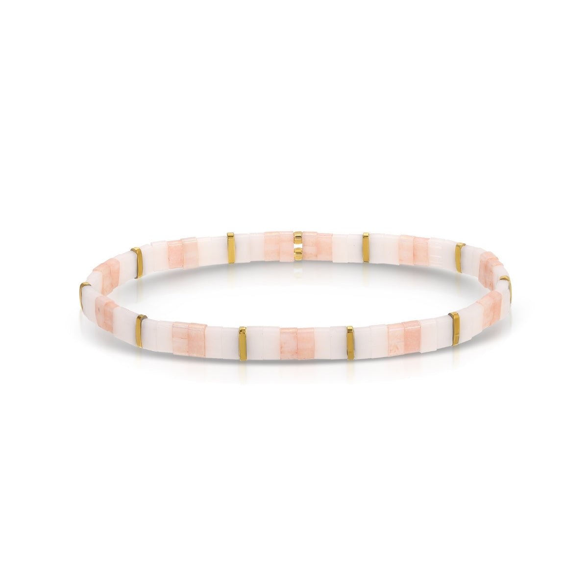 SPLENDID IRIS-MIYUKI TILA STRETCH BRACELET-PINK/WH