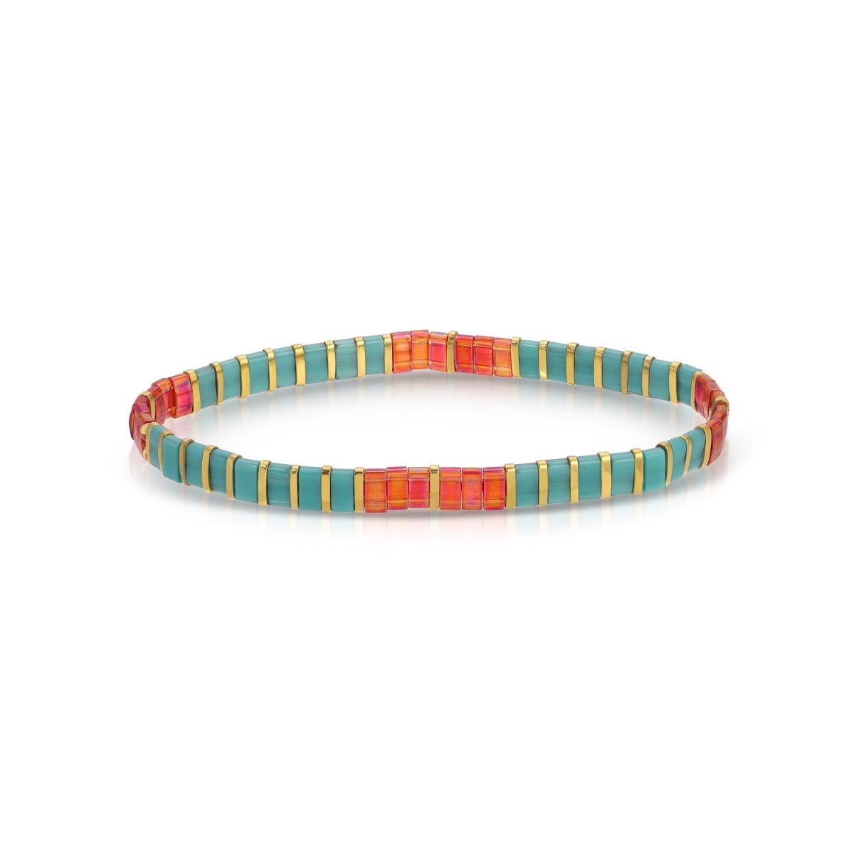 SPLENDID IRIS-MIYUKI TILA STRETCH BRACELET-TURQ/RE