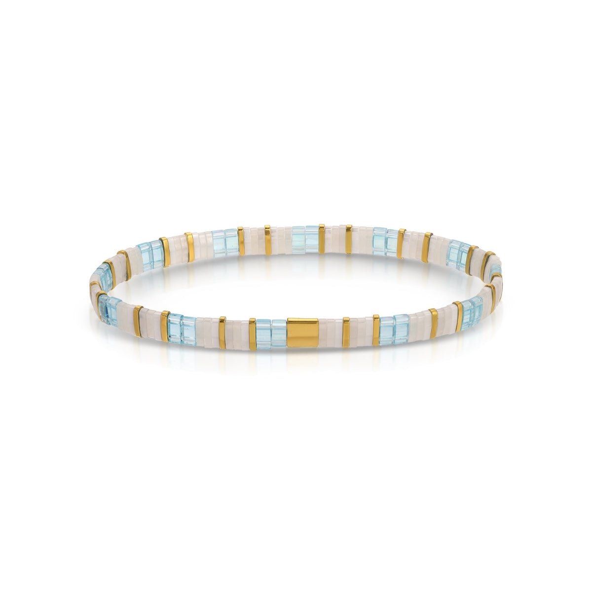 SPLENDID IRIS-MIYUKI TILA STRETCH BRACELET-LT BLUE