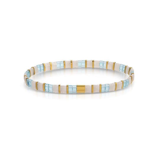 SPLENDID IRIS-MIYUKI TILA STRETCH BRACELET-LT BLUE