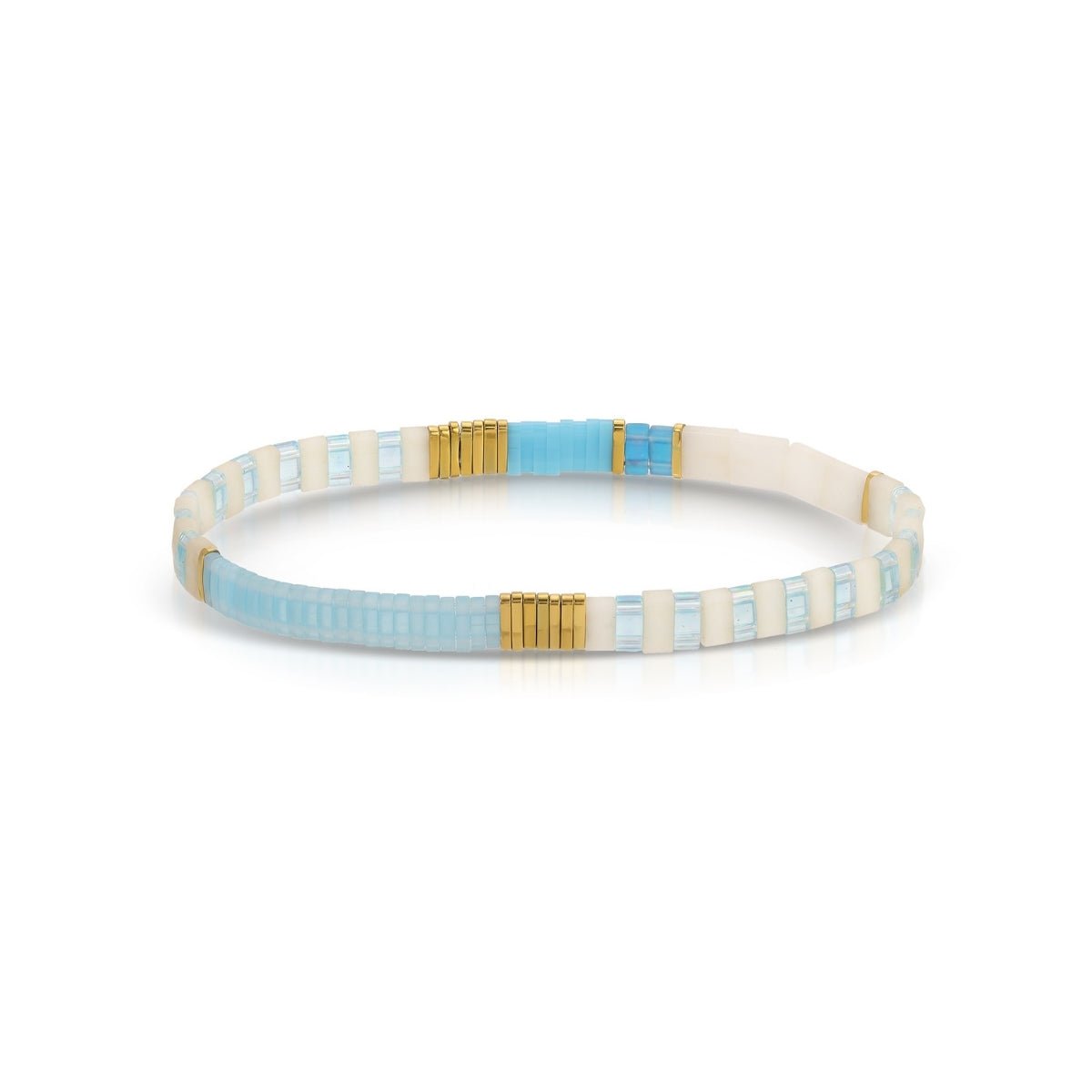 SPLENDID IRIS-MIYUKI TILA STRETCH BRACELET-LT BLUE