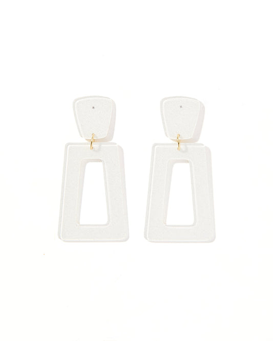 LINNY EARRINGS-KENNEDY - WHITE GLITTER