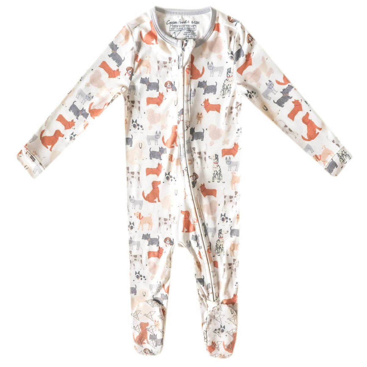COPPER PEARL ZIP-UP FOOTIE-RUFUS