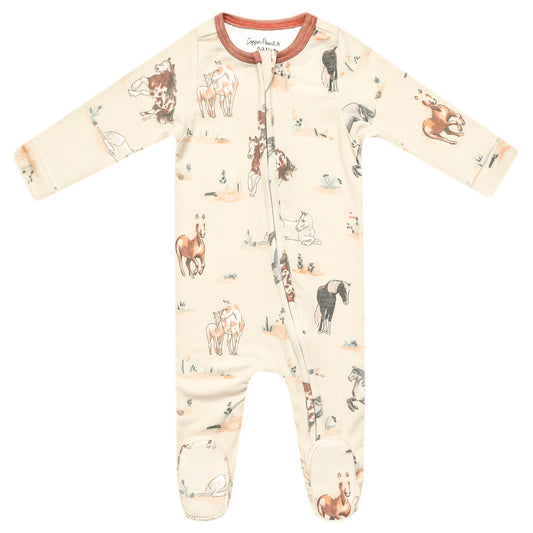 COPPER PEARL ZIP UP FOOTIE MONTANA-0-3