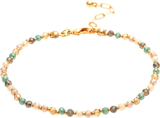 RAIN-LT MLT GLASS BEAD ANKLET