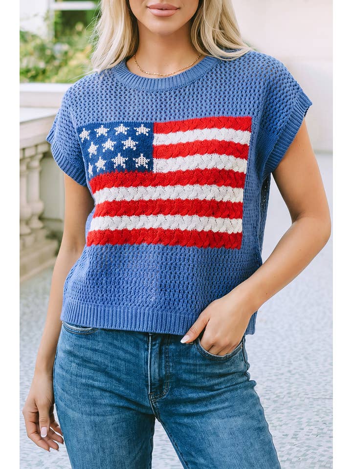 LITTLE DAISY CLOSET SWEATER W/FLAG