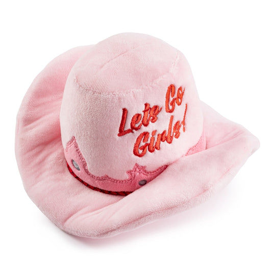 PINK COWGIRL HAT DOG TOY