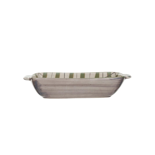 11X6X2 3/4 STONEWARE BAKING DISH-PLAID