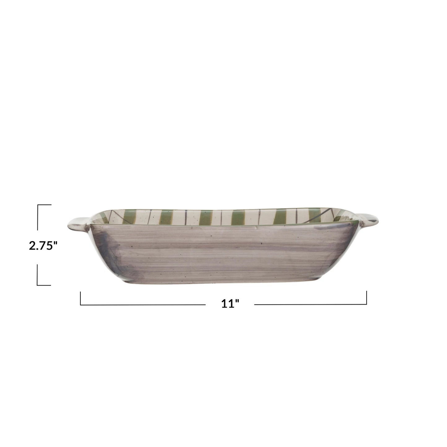 11X6X2 3/4 STONEWARE BAKING DISH-PLAID