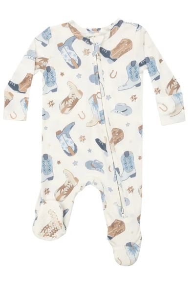 ANGEL DEAR FOOTIE-COWBOY BOOTS-BLUE