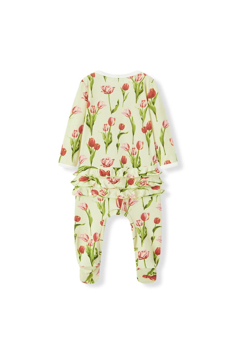 MILKBARN LUXE RUFFLE FOOTIE-TULIPS