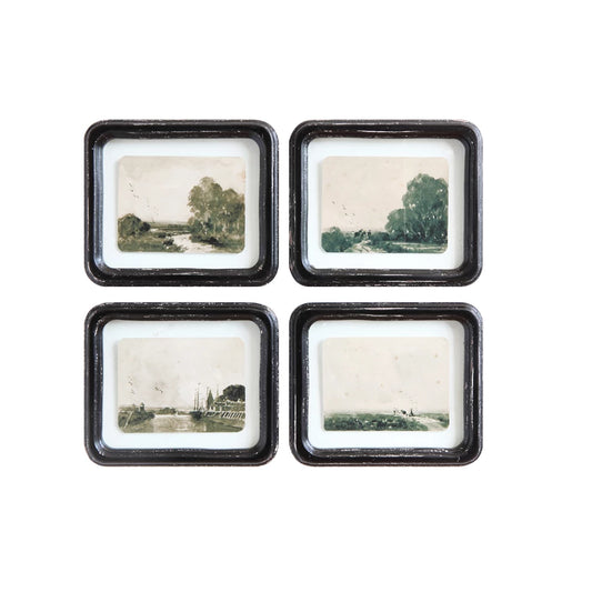 8X7 WOOD WALL DECOR W/FLOATING LANDSCAPE