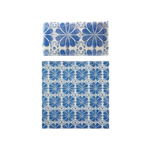 PAPER NAPKIN WITH BLUE PATTERN
