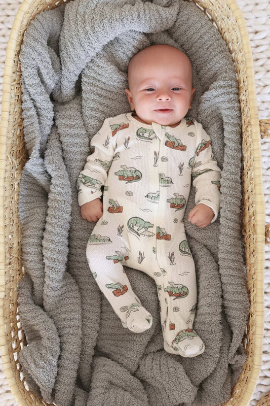 CADEN LANE FOOTIE-BAMBOO WAFFLE-LATERGATOR