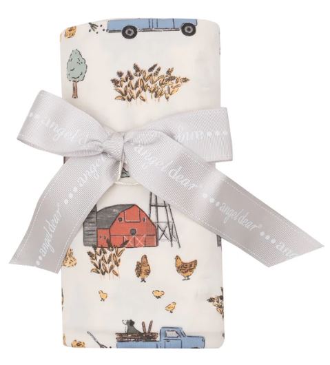 ANGEL DEAR SWADDLE-HAY FARMER BLUE