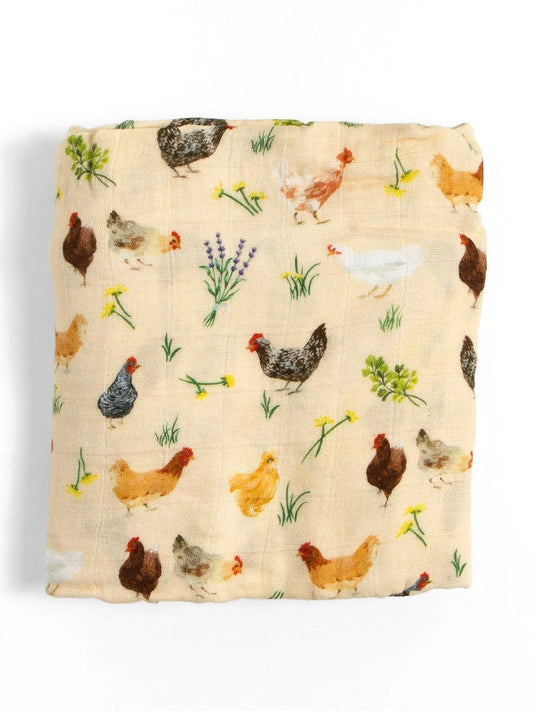 1CANOE2 SWADDLE BLANKET-CHICKEN MEADOWS
