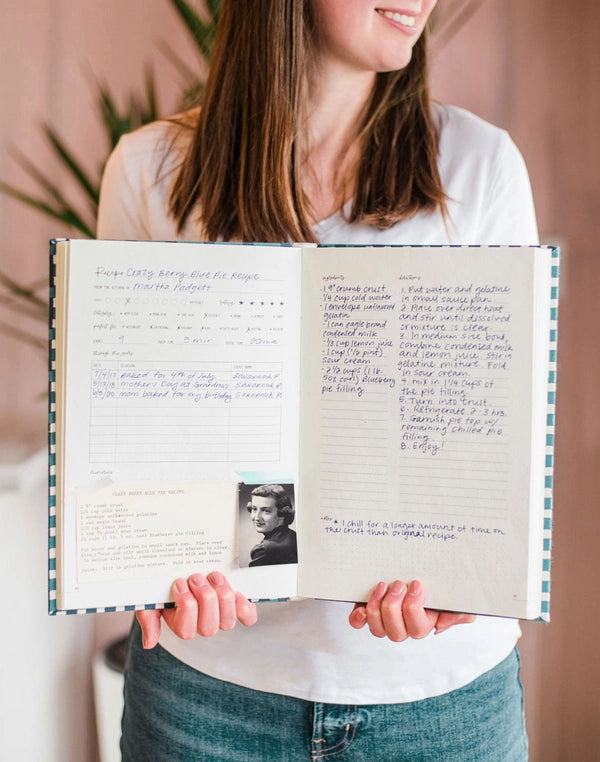 NAVY GINGHAM HEIRLOOM RECIPE BOOK
