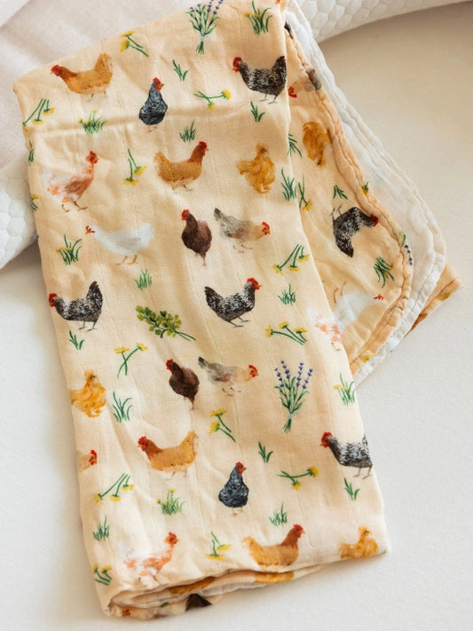 1CANOE2 SET OF 2 BURP CLOTHS-CHICKEN MEADOW