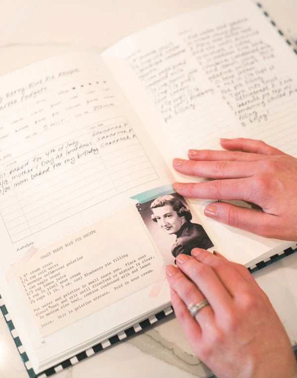 NAVY GINGHAM HEIRLOOM RECIPE BOOK