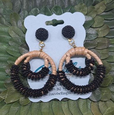 ICON - TAN/BLACK EARRINGS