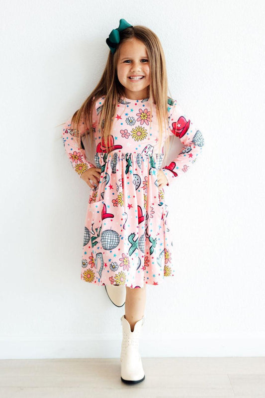 MILA & ROSE L/S POCKET TWIRL DRESS-BOOTS&BLING