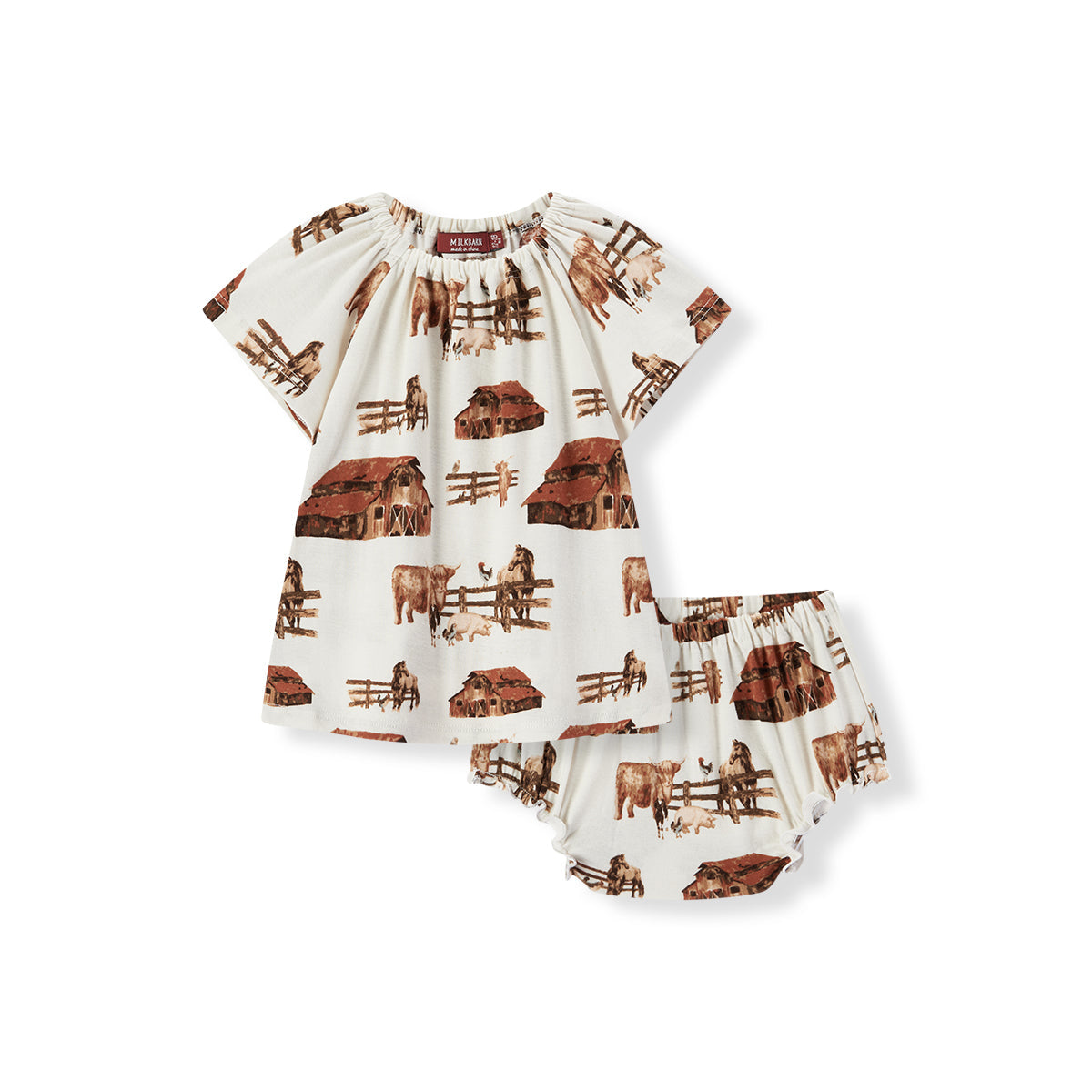 MILKBARN 2 PIECE BABY BLOOMER SET-HOMESTEAD 6-12